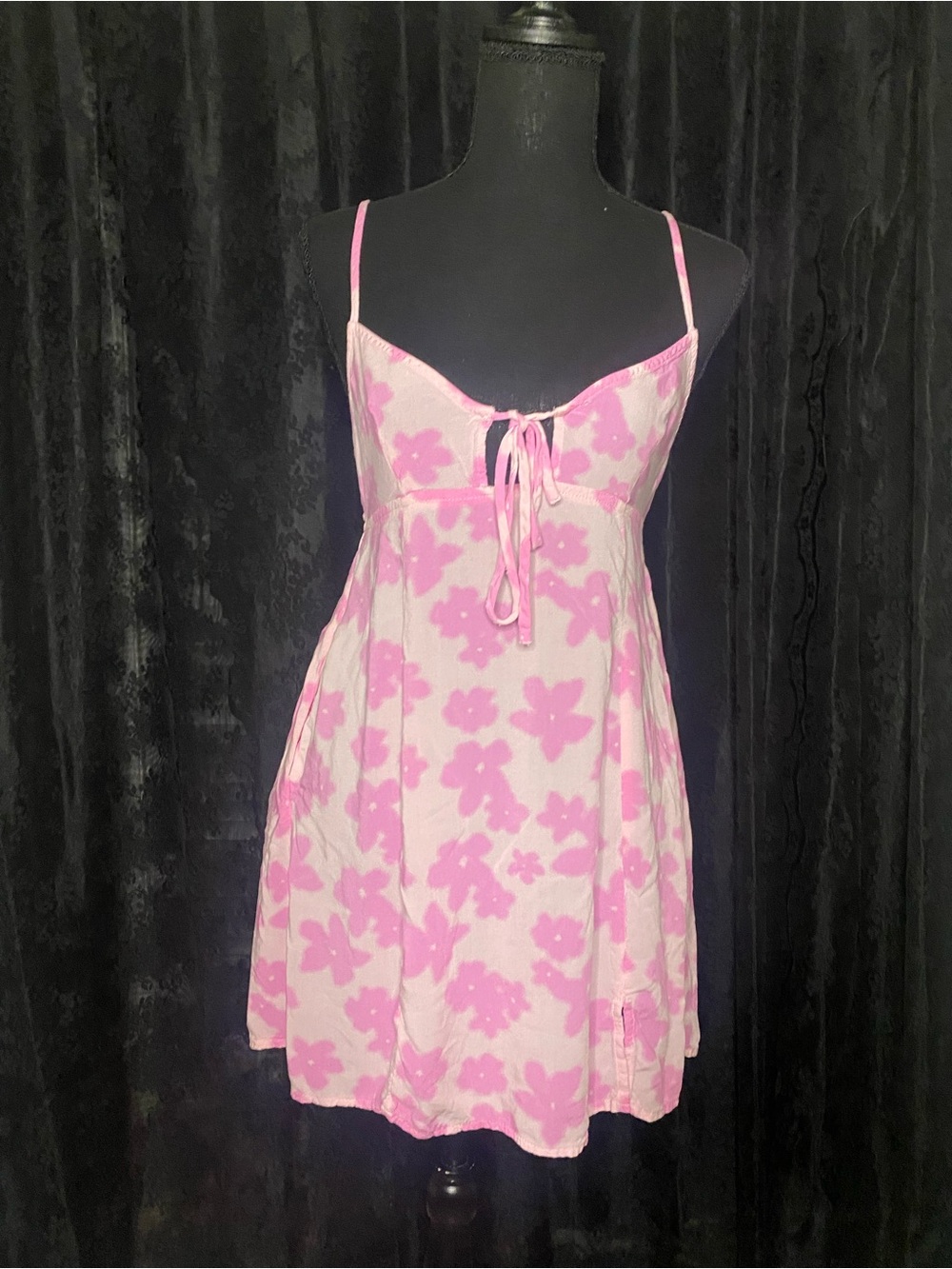 Y2K Indie Floral Pink Slip Dress